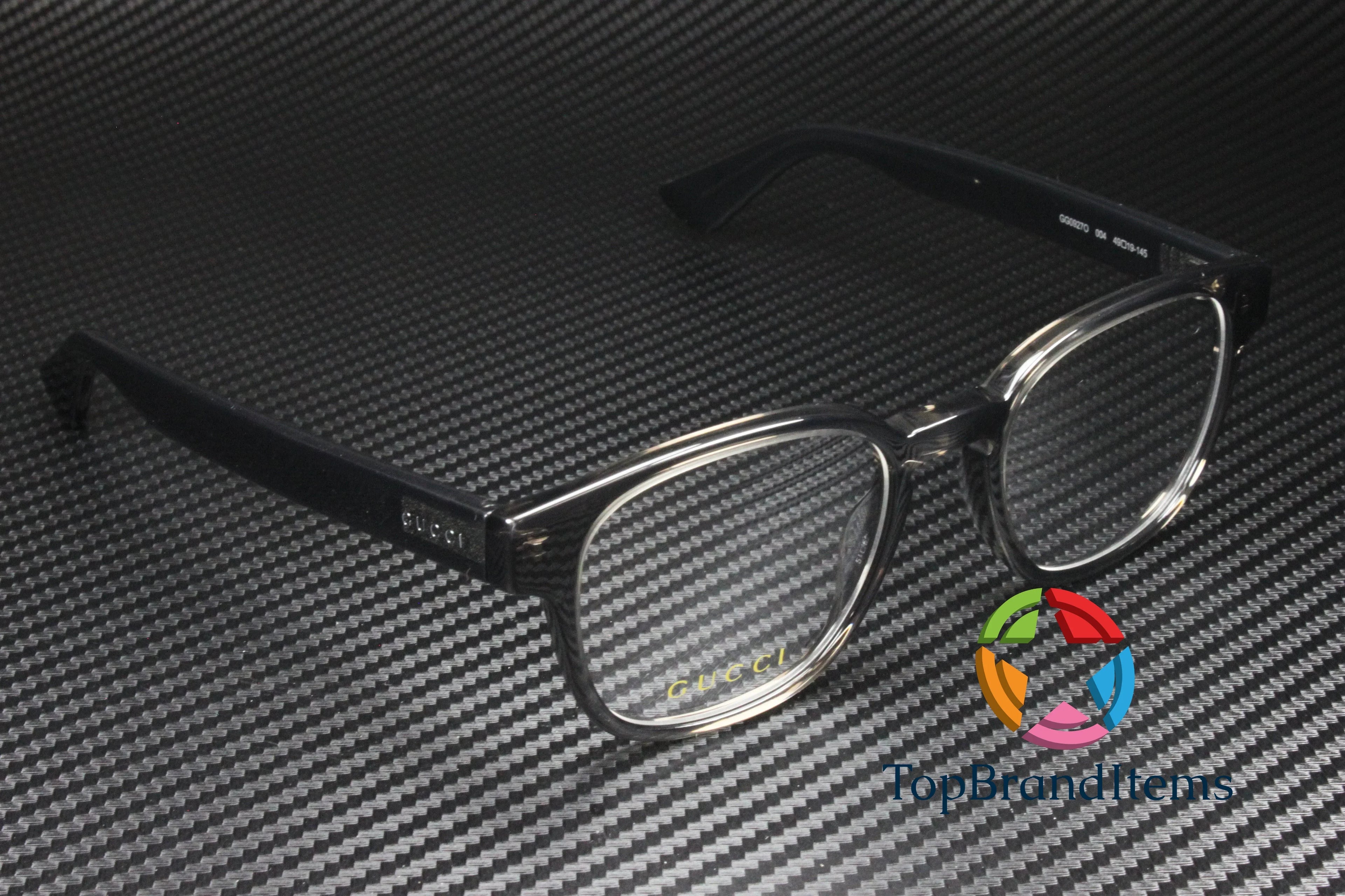 Square GG0927O GUCCI mm 49 Eyeglasses Demo Rectangular Shiny Lens Grey Men's 004