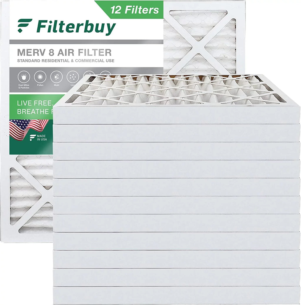 Filterbuy (12-Pack) Filters Pleated Furnace 12x12x2 HVAC MERV AC Air 8