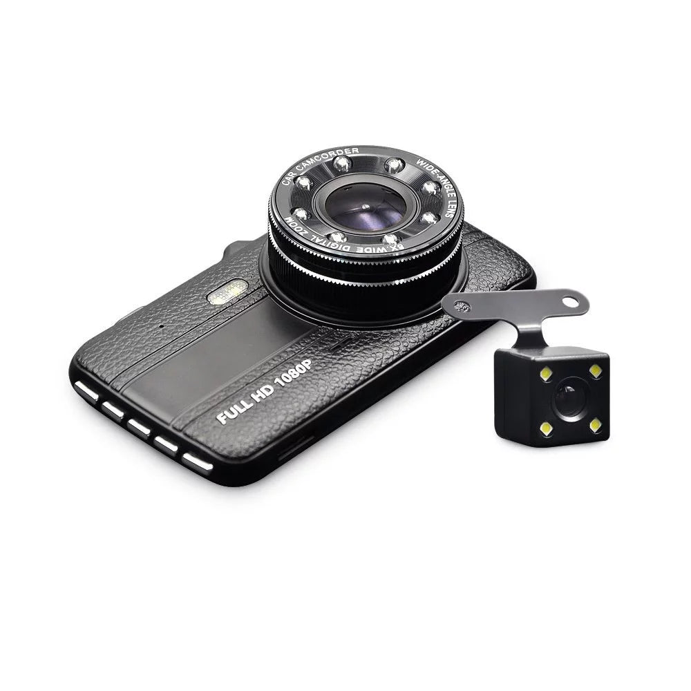 DVR Driving Monitor LCD 4 Inch Recorder Black Vehicle Dash Dual Cam Box Camera axGear