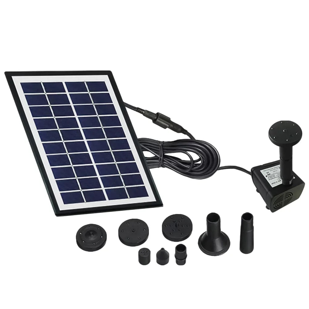 Pond Aerobic 2W Pool Pond for Pond Outdoor Garden 1 Floating Set Fountain Gongxipen Water Fish Solar (Black) Landscape Miniature Pool Garden Fountain Fountain Fountain