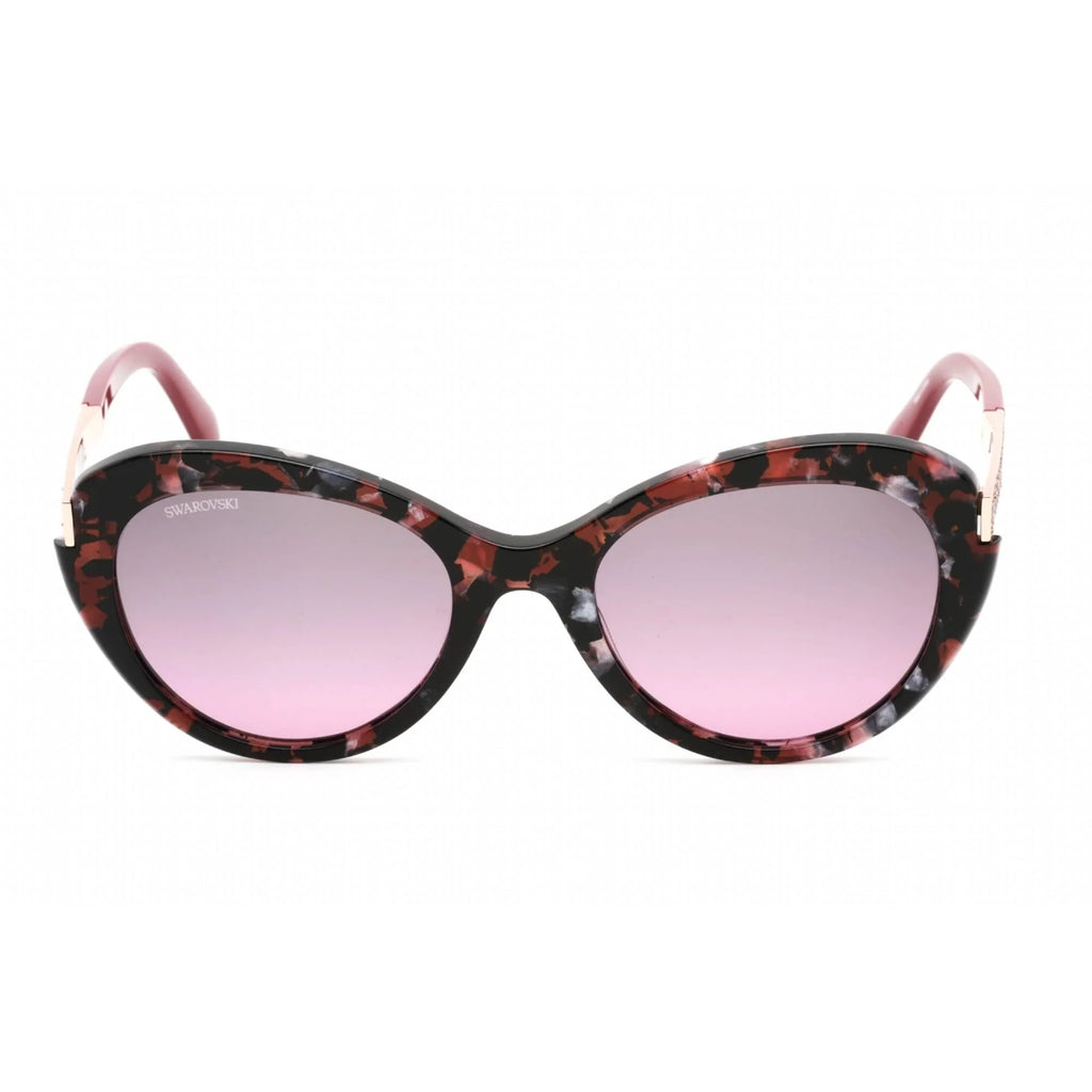 55T Sunglasses Swarovski Butterfly SK0327 Havana Women's Colored