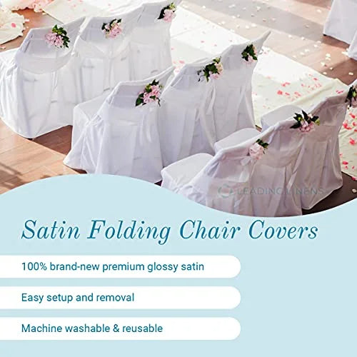 Linens Satin 50 Restaurant - Covers Chair Reception Party Sparkles It Leading Folding Black - Special Make Wedding Banquet pc