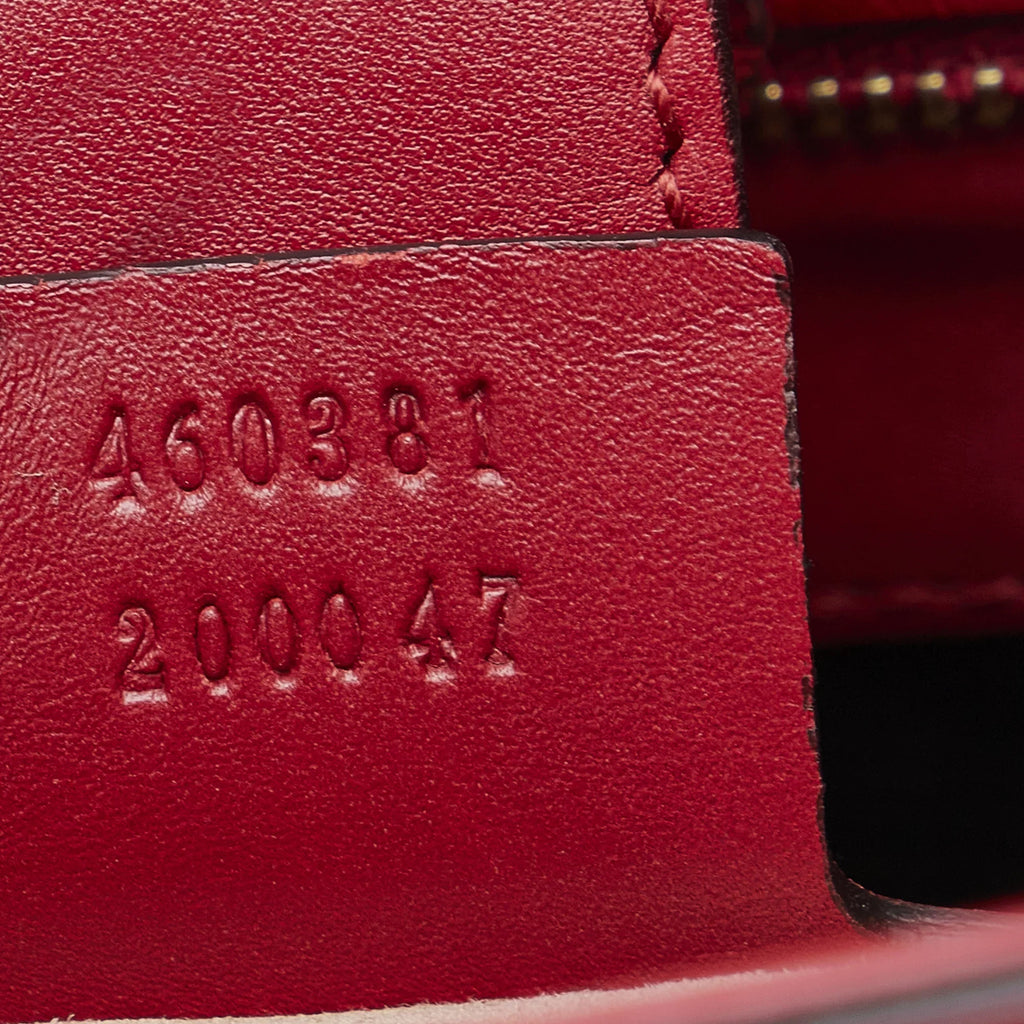 Pre-Owned Gucci Leather Red Unisex Calf Sylvie Authenticated Satchel (Good)