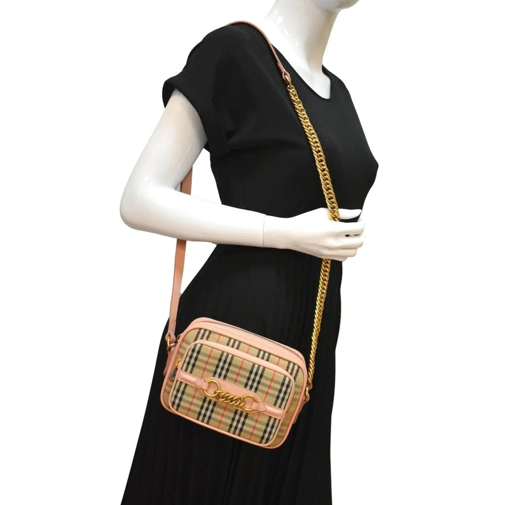 Check Light Link Pink Knight Crossbody Bag Pre-owned 1983 Camera BURBERRY