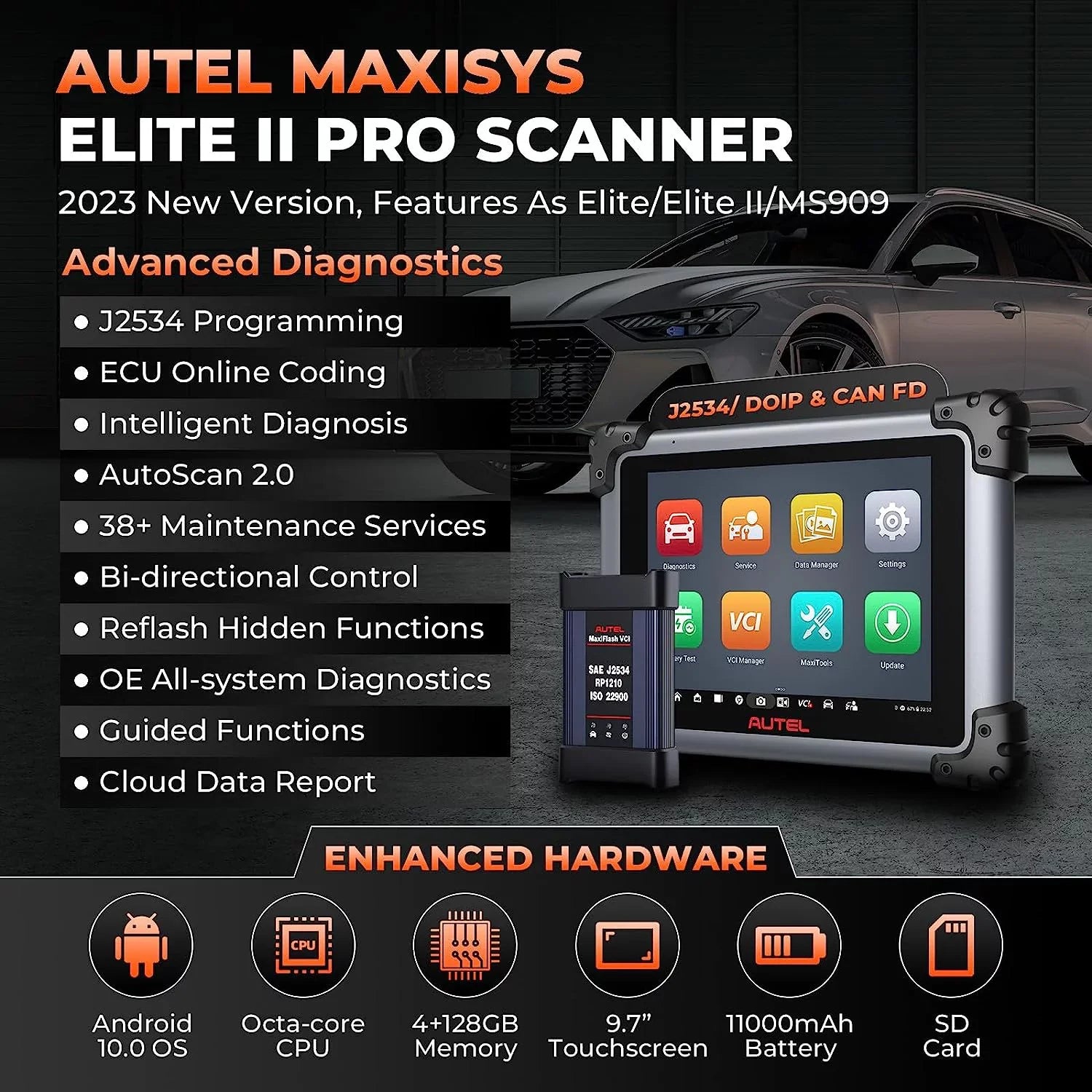Car Coding, Ver. Elite MS909/ New 2 Elite J2534 Programming MaxiSys 2 II Free ECU Intelligent Services Years Tool Scan 38+ Pro MS919/ Diagnostic Diagnostic Autel & of 2.0,