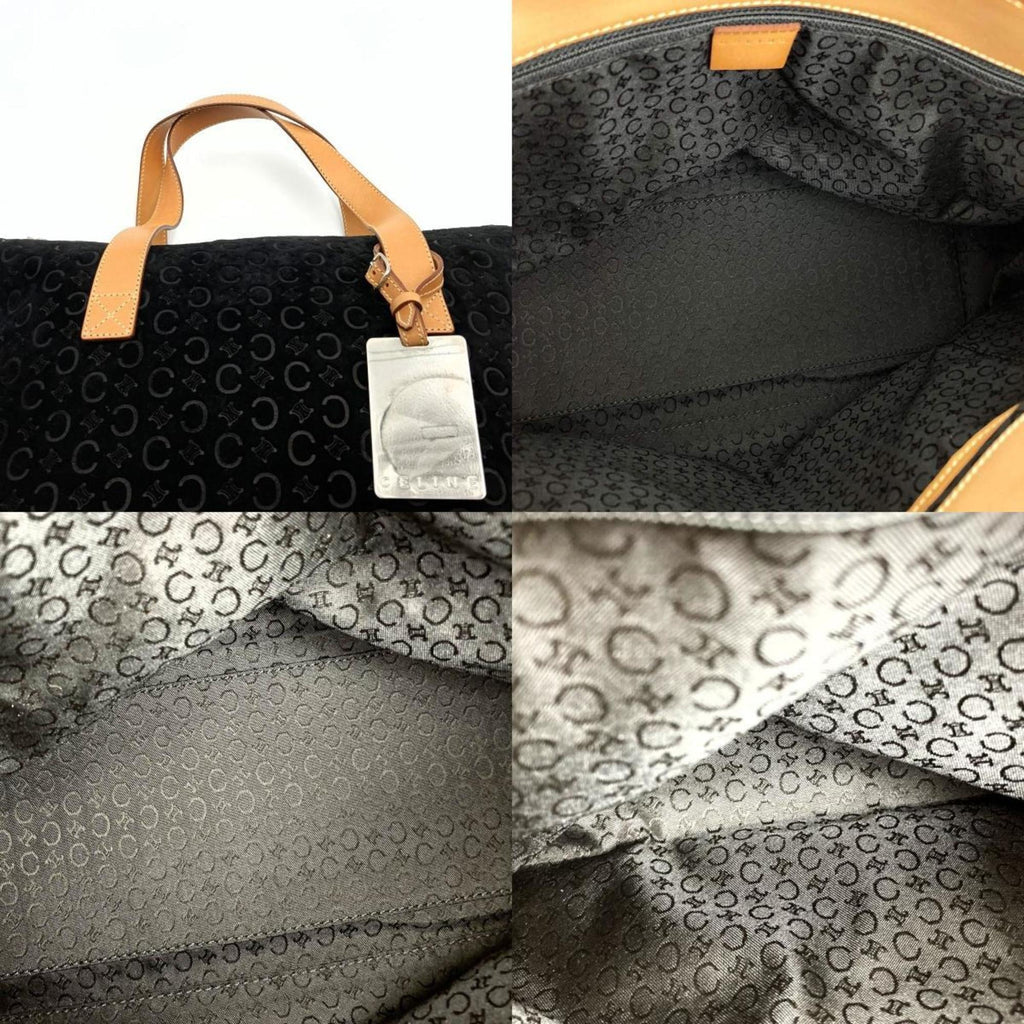 macadam tote C fashion USED ladies handbag Pre-Owned bag 1 (Good) leather suede MC00 CELINE black