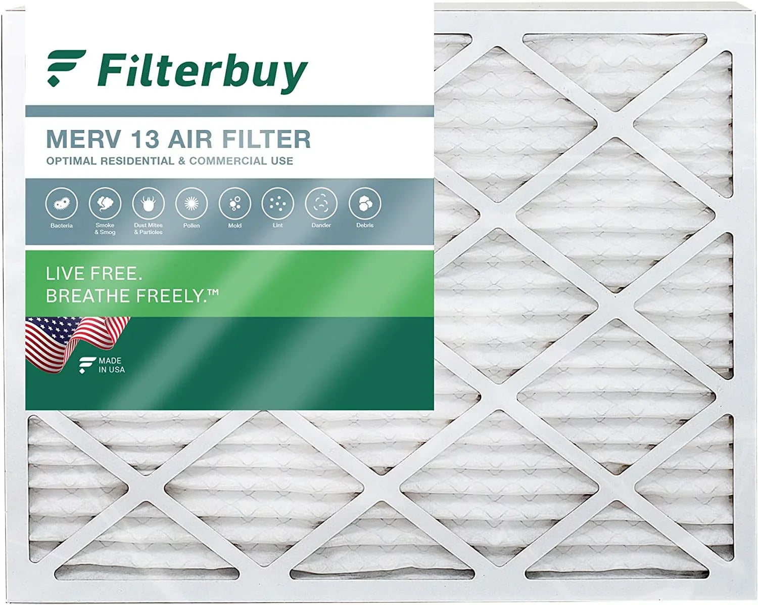 HVAC 20x25x2 MERV 13 (1-Pack) Filters Filterbuy Furnace Pleated AC Air