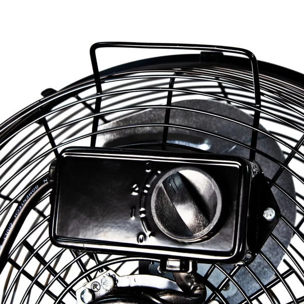 Adjustable Construction, Feet, Tilt, and Fan Zone Cradle/Floor Comfort 12â?3-Speed Handle, Carry All-Metal with Black 180-Degree Rubber