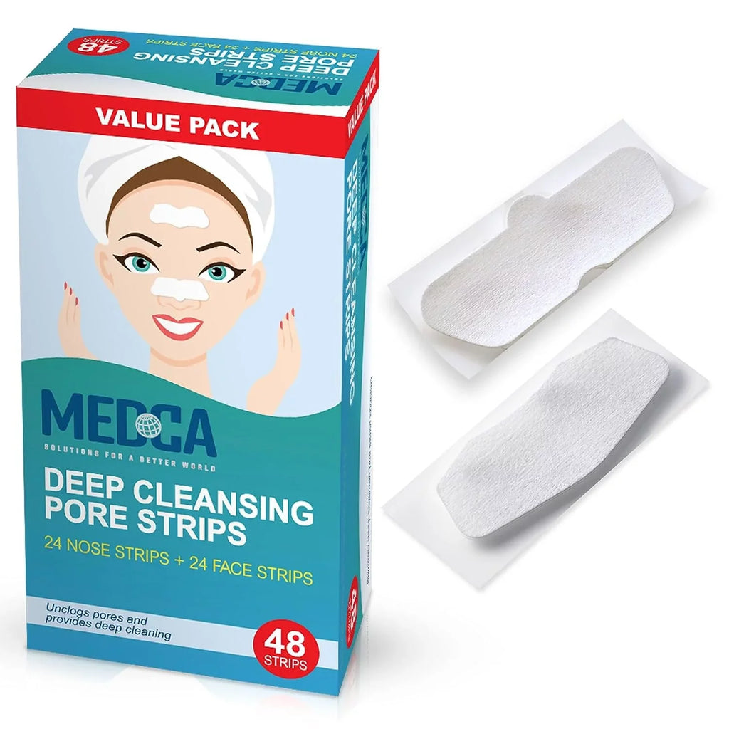 48 Pack, Pore Cleansers Facial Strips Sensitive Cleansing Strips MEDca Combo Deep