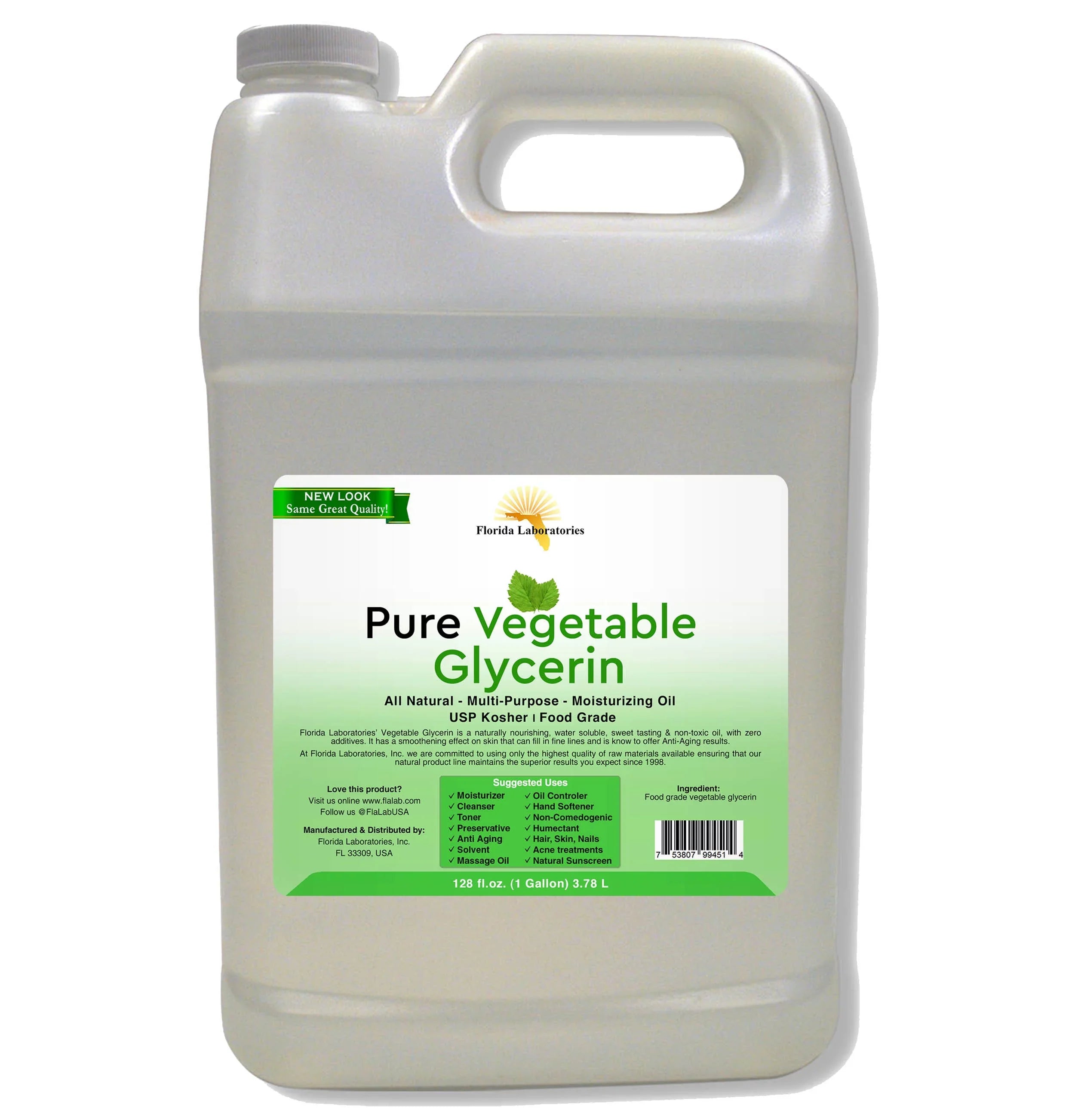(128 Kosher Pure Natural, Glycerin Gallon Food Vegetable 100% Grade, oz),