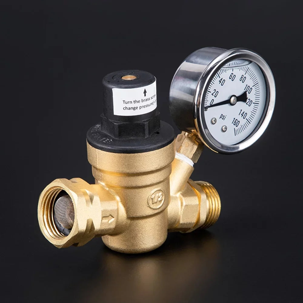 with Screened Durable Brass Inlet Filter Pressure RV System Valve Regulator Water for Plumbing Ideal Yabuy