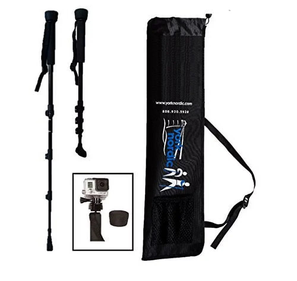 Flip Pair Hiking with Locks, & Collapsible Camera Poles Feet, York Mount, Digital Rubber Nordic and Trekking
