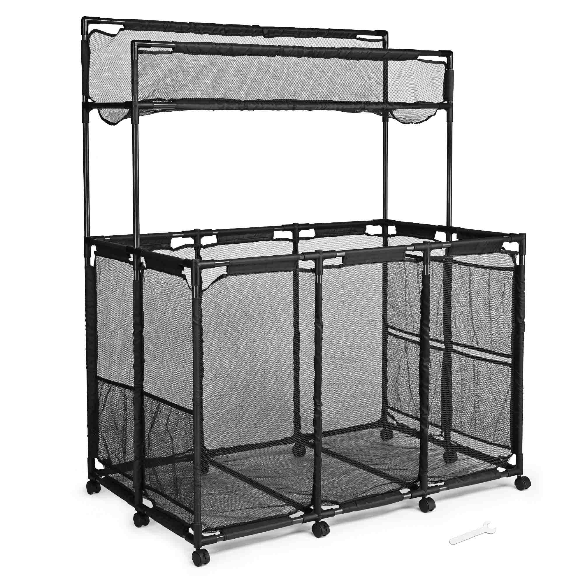 Storage Bin Essentials Pool Organize Blue - Pool Mesh with Cart Wheels - 10
