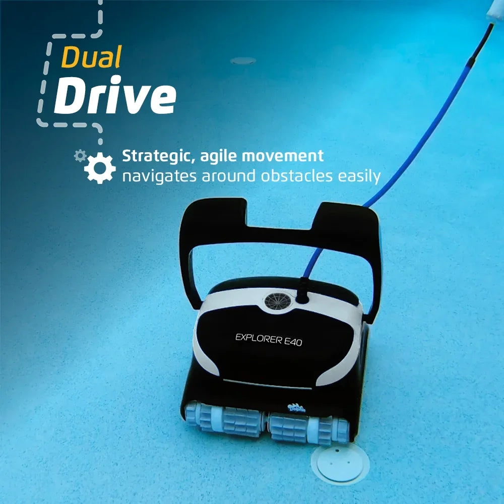 Wi-Fi Robotic up E40 50 Pools Pool Scrubber Vacuum Dolphin Waterline Cleaner Explorer Brush to FT -