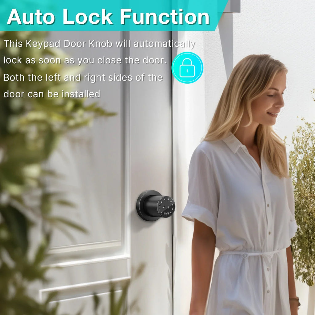 App Electronic Digital Password Control Door Knob Code Lock Keypad Smart