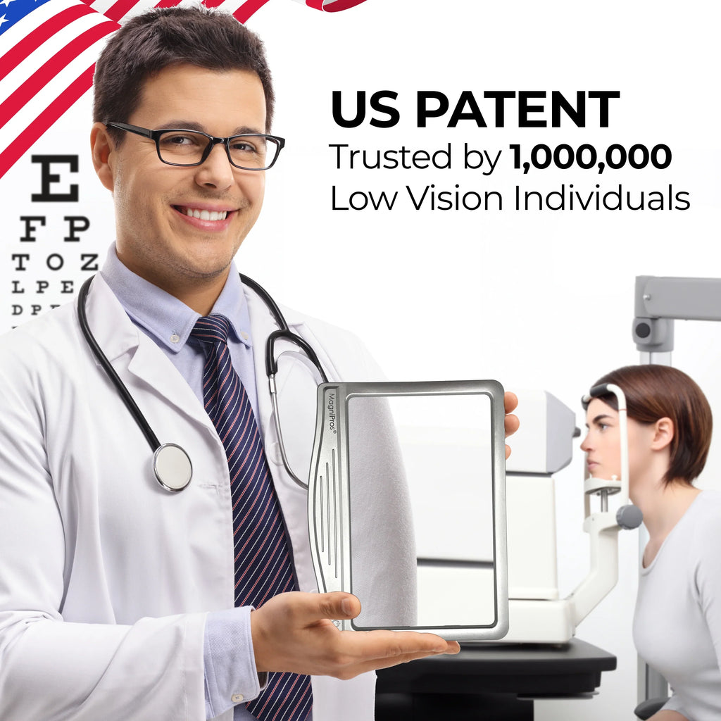 Aging Print, Eye Anti-Glare Lens Reading 5X for Small Vision Eyes, to LED Magnifier Page & Seniors Strain-Perfect Large Reduce & MagniPros Low for