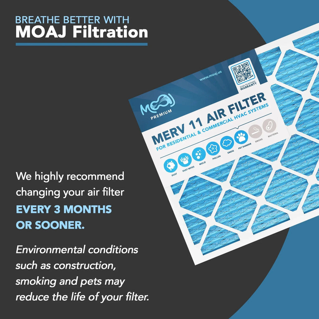 | Premium Air MOAJ 11 (6-PACK) for 24x30x1 (in.) | Dimensions: | BASED | 23.70" Pleated Actual Air MERV Furnace Replacement Applications AC Allergen IN USA Defense | x & Filters x Filter 0.75" 29.70"
