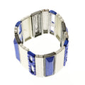 Blue Erica Stretch-Bracelet & Designer Lyons Silver-Tone