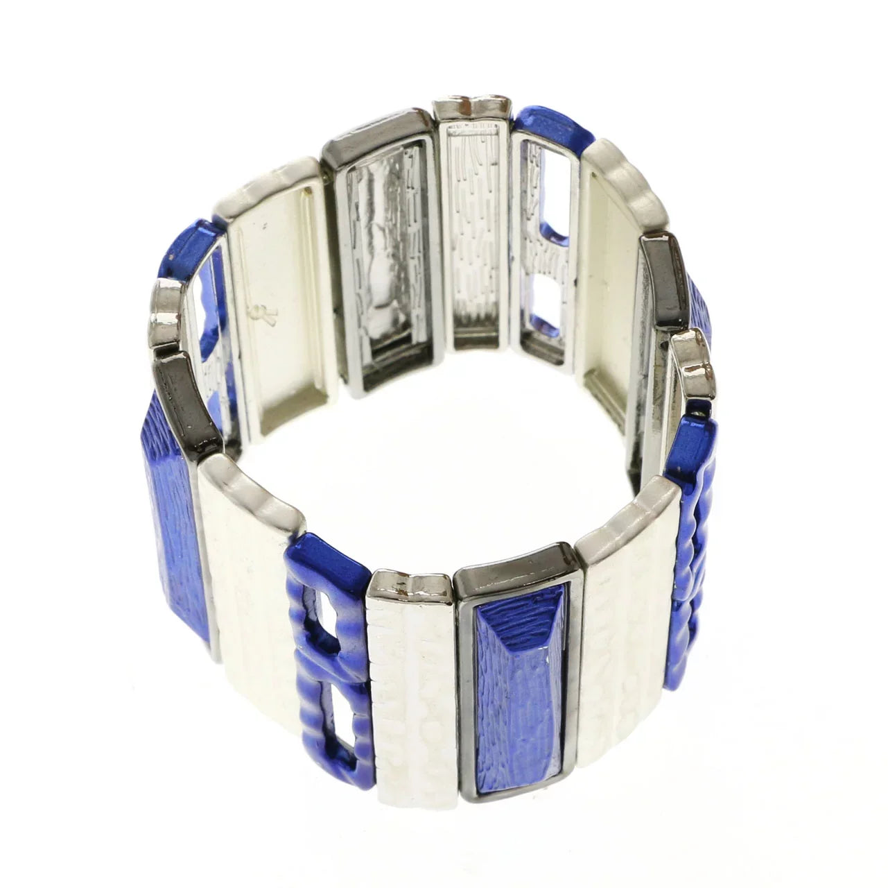 Blue Erica Stretch-Bracelet & Designer Lyons Silver-Tone