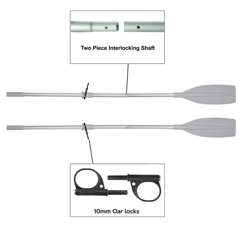 Detachable 6" Kayak - 2 Piece / 6' Stops Length Oars with Pair - - Locks Oceansouth Shaft - with Split Aluminum Canoe