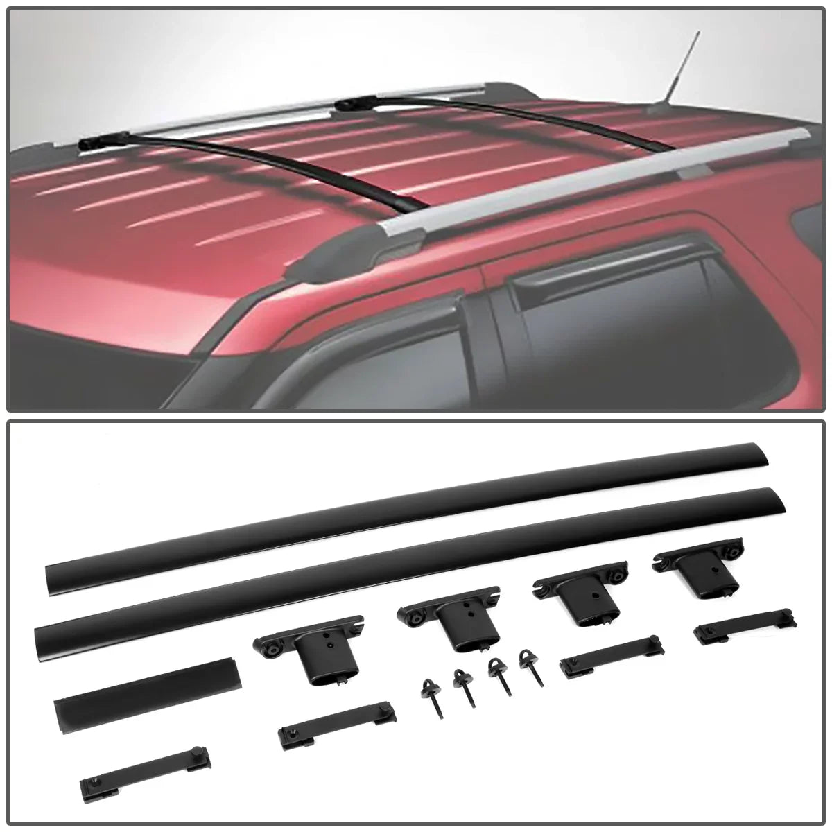 Explorer Top 2015 Pair Motoring Crossbars 2011 (Black Roof RR-FEX11 OE Style to Coated) Aluminum Ford Rack For DNA