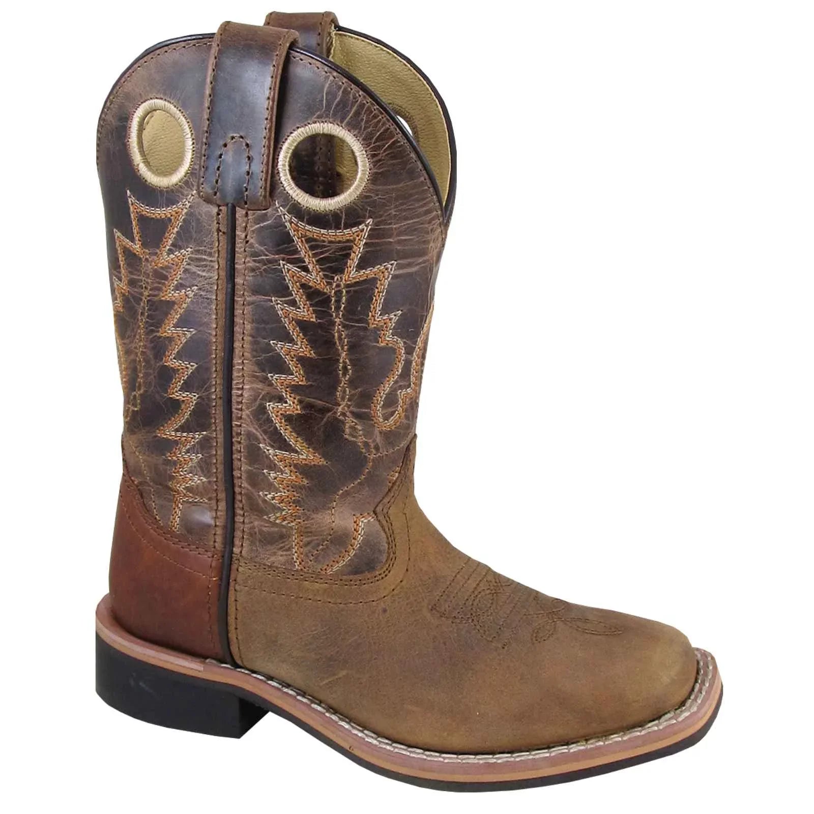 Boys' Toe Jesse D(M) Square US Mountain 12 Western Smoky Boot Brown