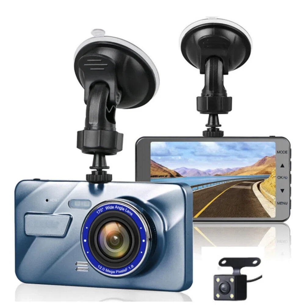 1080P Car Lens Vision Camera Night Recorder DVR 4" Rear Onemayship & Front Dual Dash HD Cam