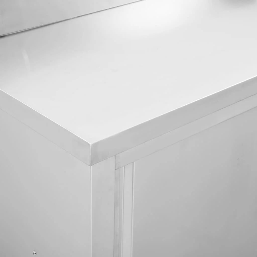 Doors with Work Sliding 47.2"x19.7"x37.4" Table Steel Stainless