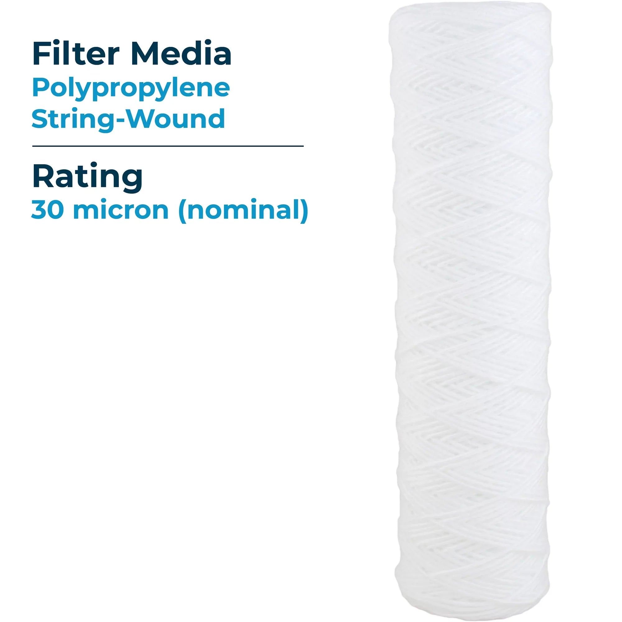 10 Wound x Filter, Micron (24 Polypropylene 30 Pack) SpiroPure String 2.5"