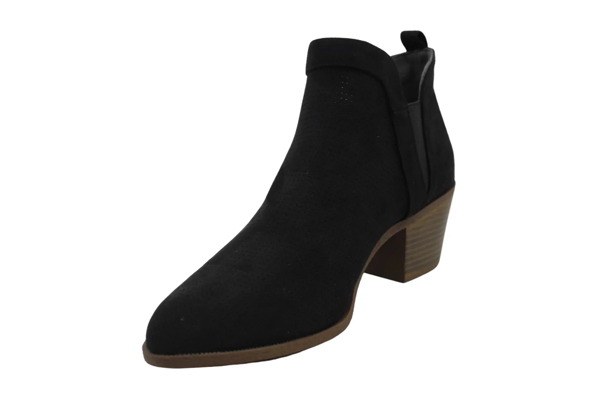Booties Padded M Almond & Perforated STYLE 9 Heel Womens Myrrah COMPANY Gore Black Stretch Toe Block