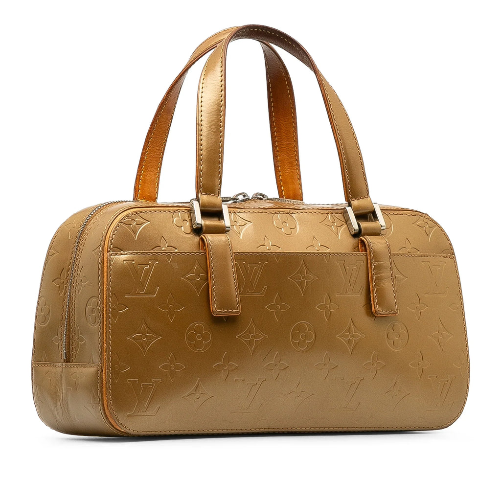 Monogram Louis Unisex Calf Brown Mat (Good) HandleBag Authenticated Top Vuitton Leather Handbag Pre-Owned Shelton