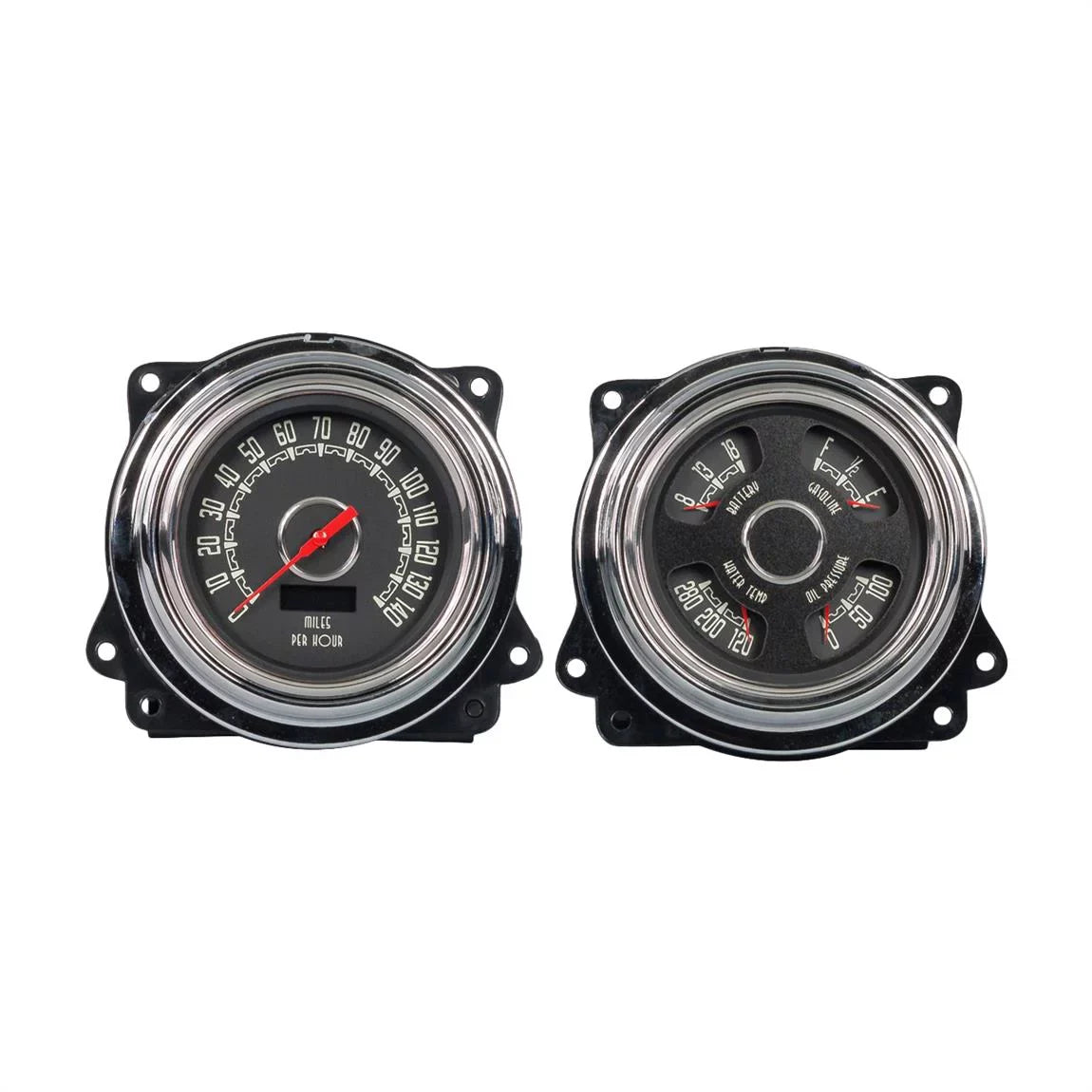USA 47371-01 Kit New Woodward 2 Black Chevy 47-53 Vintage Gauge