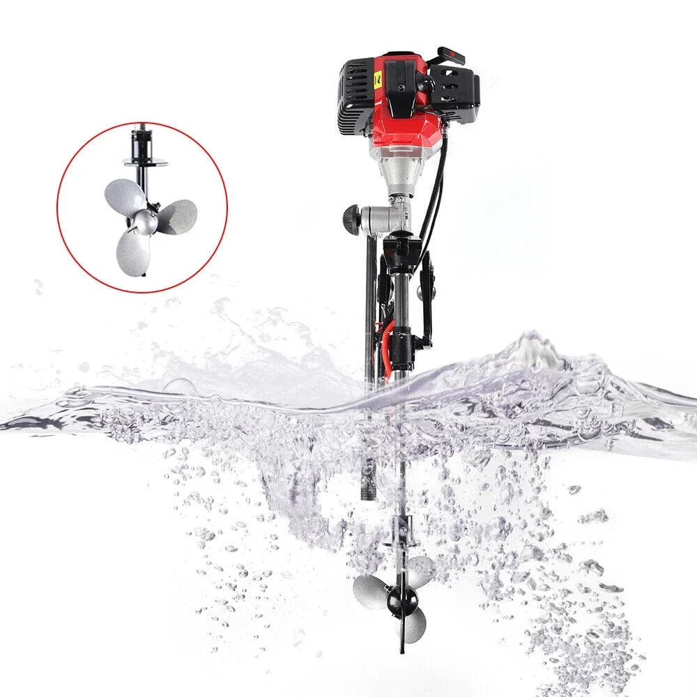 System Outboard Cooling 2.3HP Shaft Kayak 2Stroke Boat Engine Long W/Air Motor