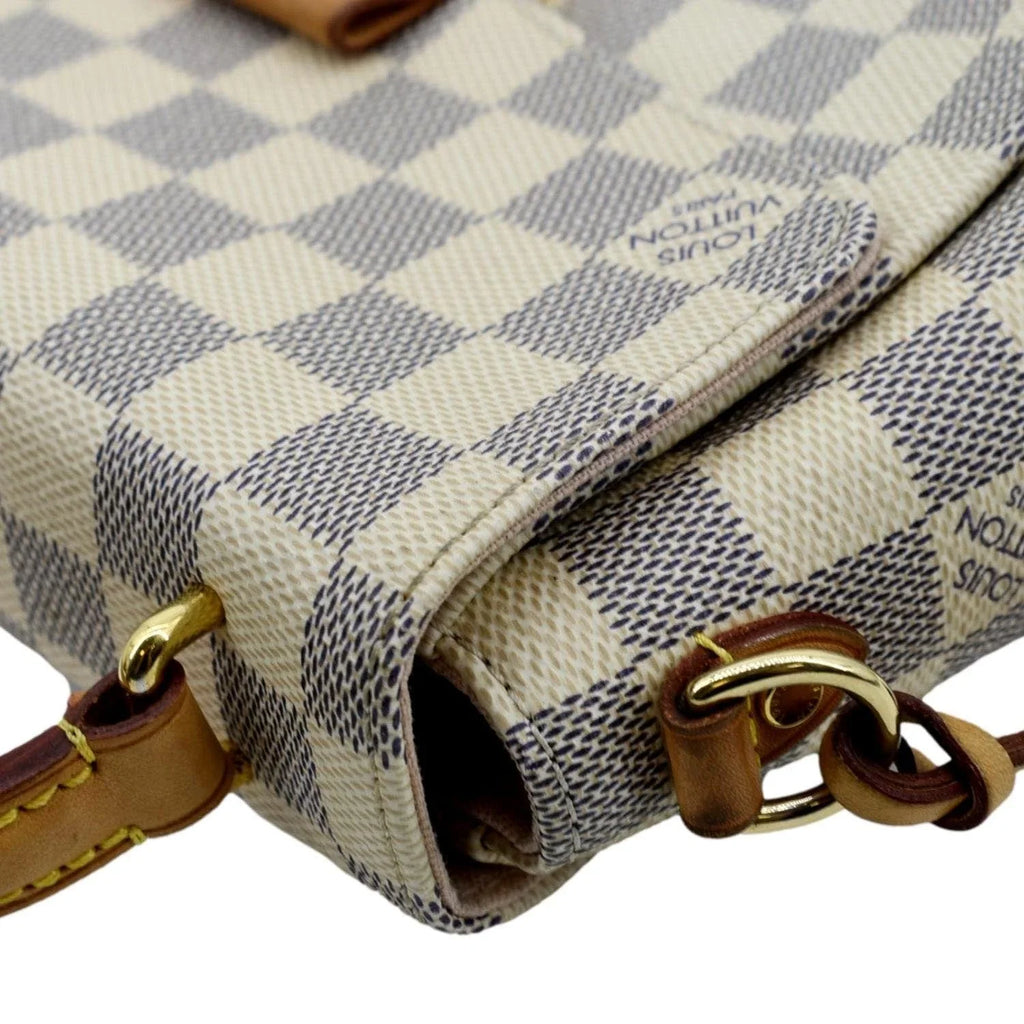 VUITTON Damier Pre-owned LOUIS Crossbody Croisette Bag Satchel White Azur