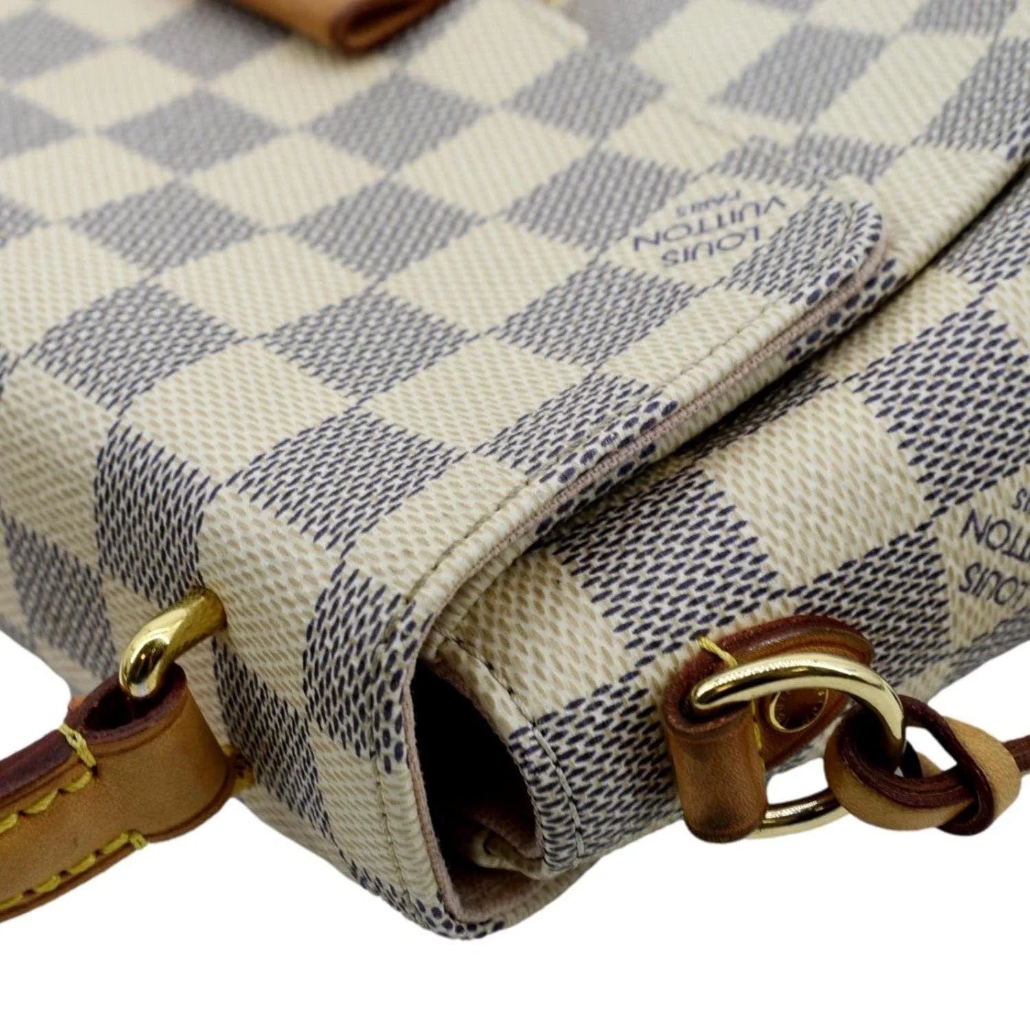 VUITTON Damier Pre-owned LOUIS Crossbody Croisette Bag Satchel White Azur