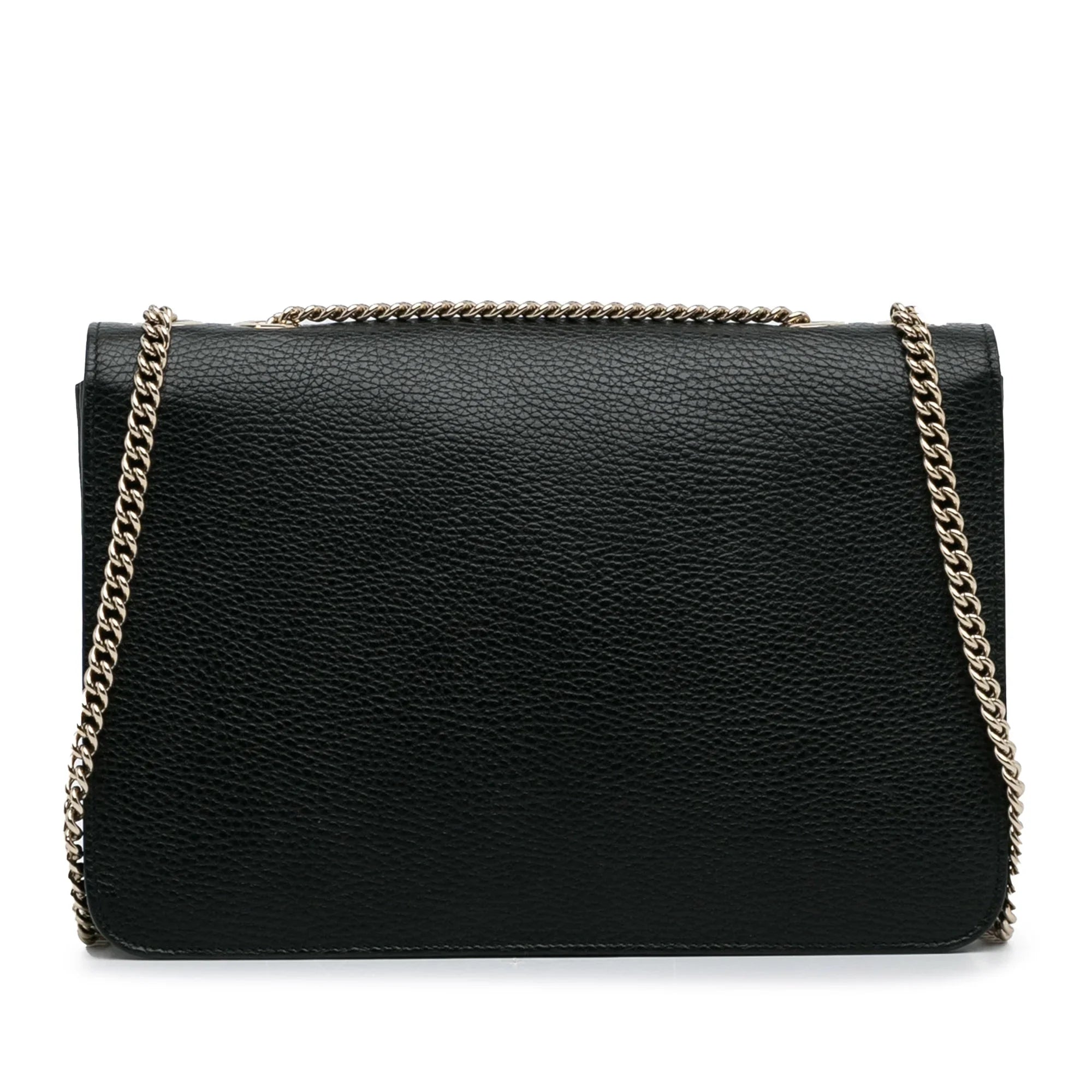 Crossbody (Good) Medium G Authenticated Gucci Unisex Pre-Owned Black Leather Interlocking Bag Calf Dollar