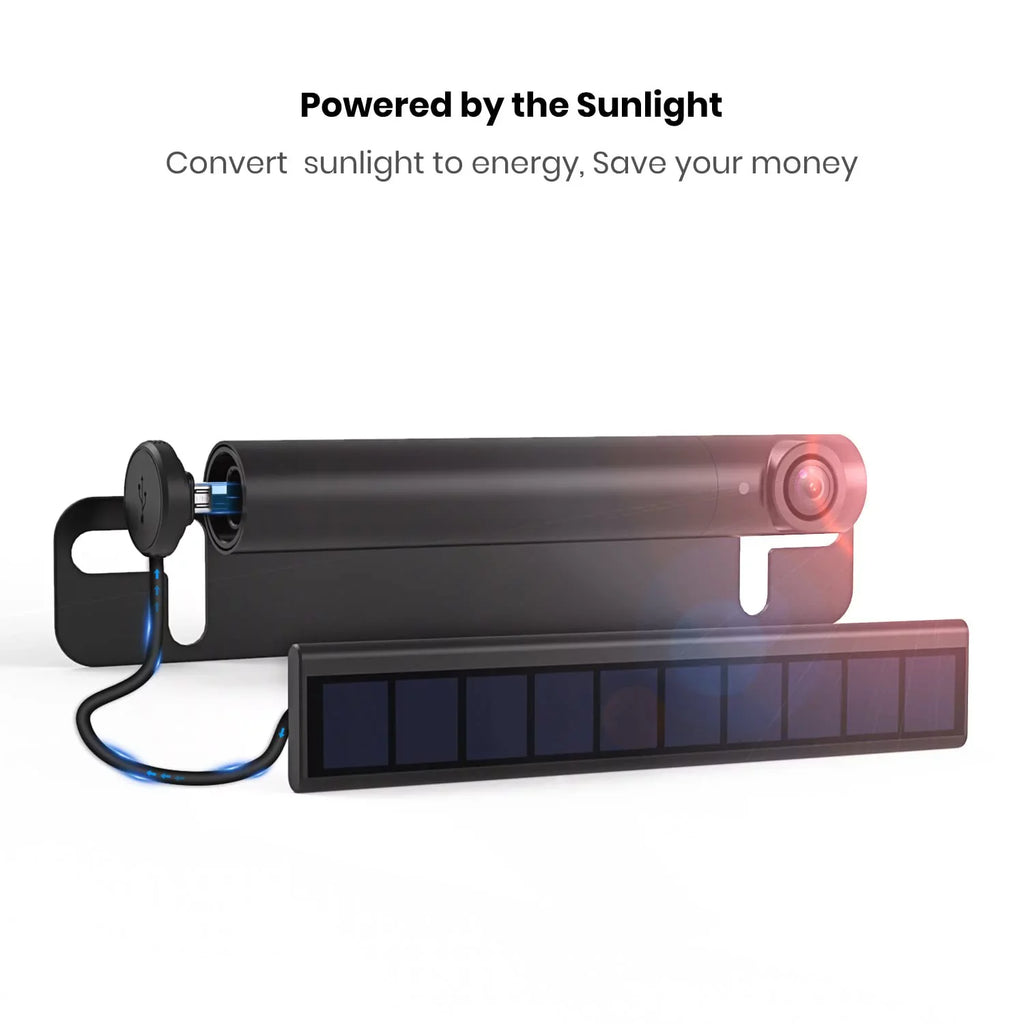Solar Channel 2 Panel Trucks Trailers Back License Camera Rear Wireless with Auto-Vox Plate (TW1) Wireless Campervans, Camera View for Solar Up for Backup