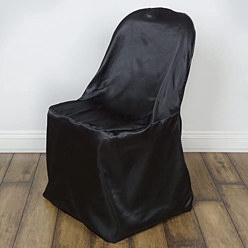 Linens Satin 50 Restaurant - Covers Chair Reception Party Sparkles It Leading Folding Black - Special Make Wedding Banquet pc