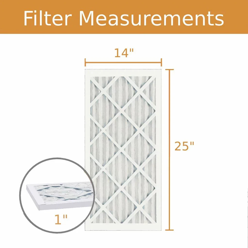 Pack) Air Purolator Pleat (6 Key Filter 8 MERV 14x25x1 -