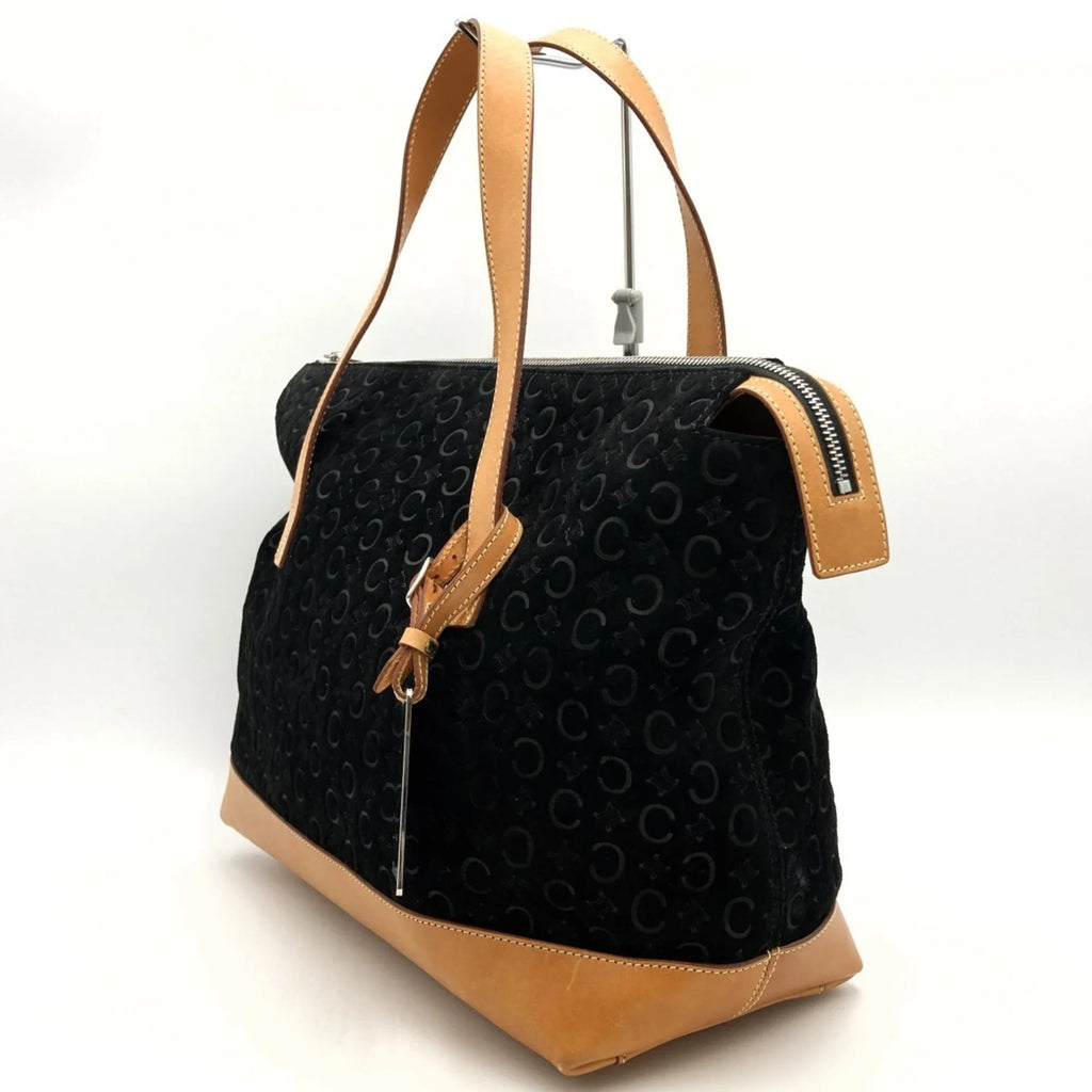 macadam tote C fashion USED ladies handbag Pre-Owned bag 1 (Good) leather suede MC00 CELINE black