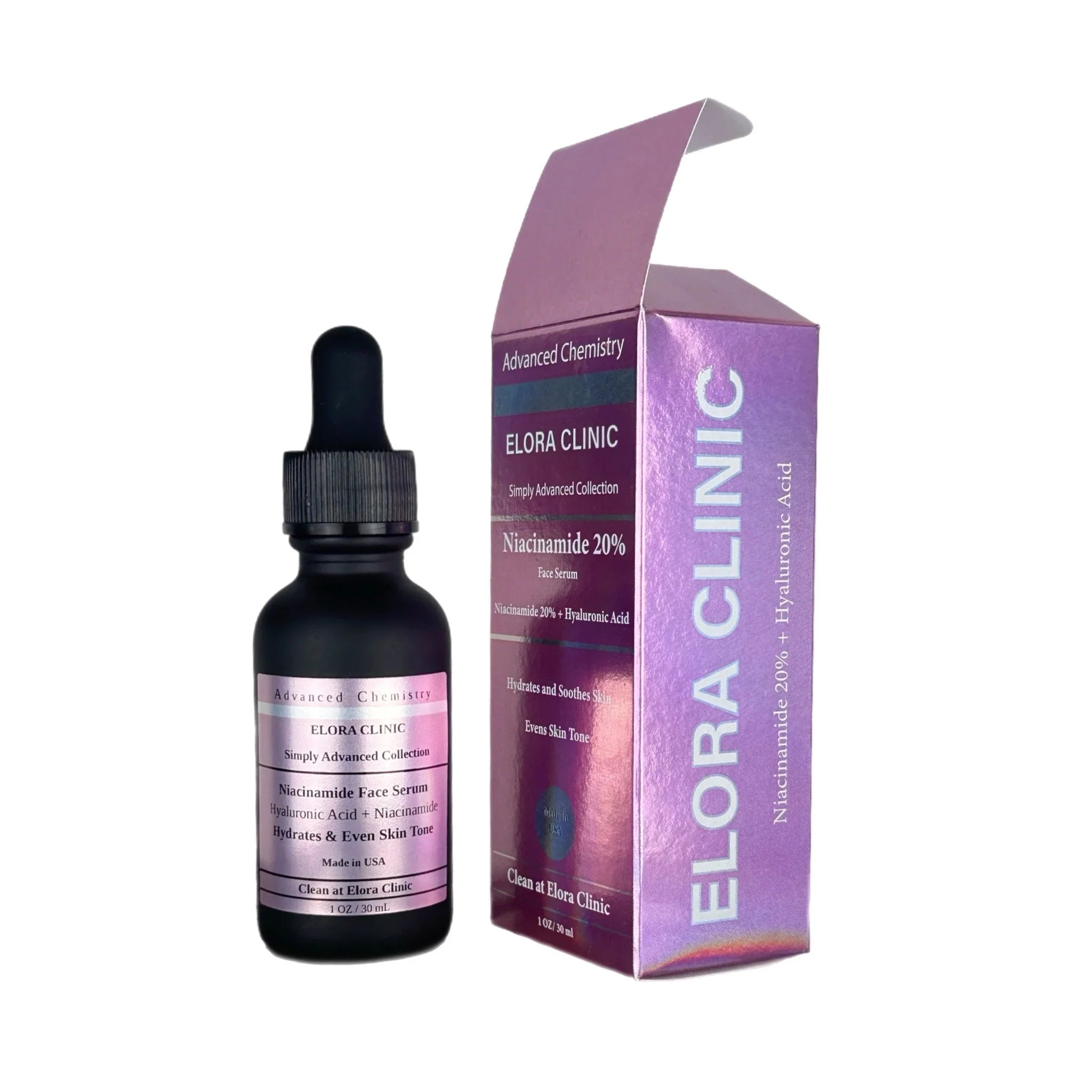 20% - Serum 20 Niacinamide - 20 Hyaluronic Based Niacinamide Free Serum + Elora - Oil - Hydrating acid Niacinamide Water Clinic Hyaluronic Acid +