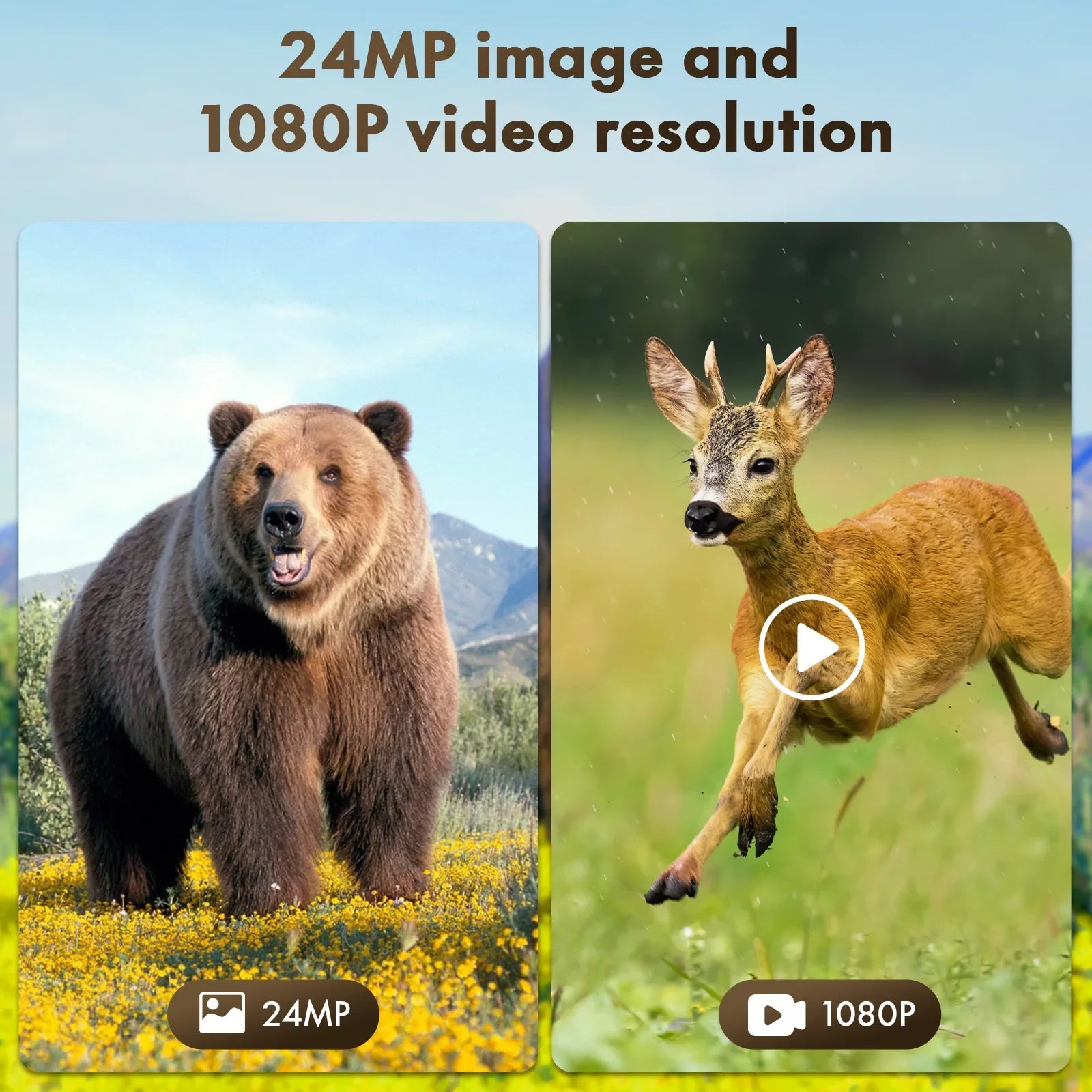 0.1s Solar Night with Camera Trigger Game Built-in SD IP66 120¡ãWide Speed Hunting Battery 24MP Card CAMPARK Cam Lithium with 1080P 2500mAh Trail Angle Camera Rechargeable LCD 2.0" Waterproof Vision