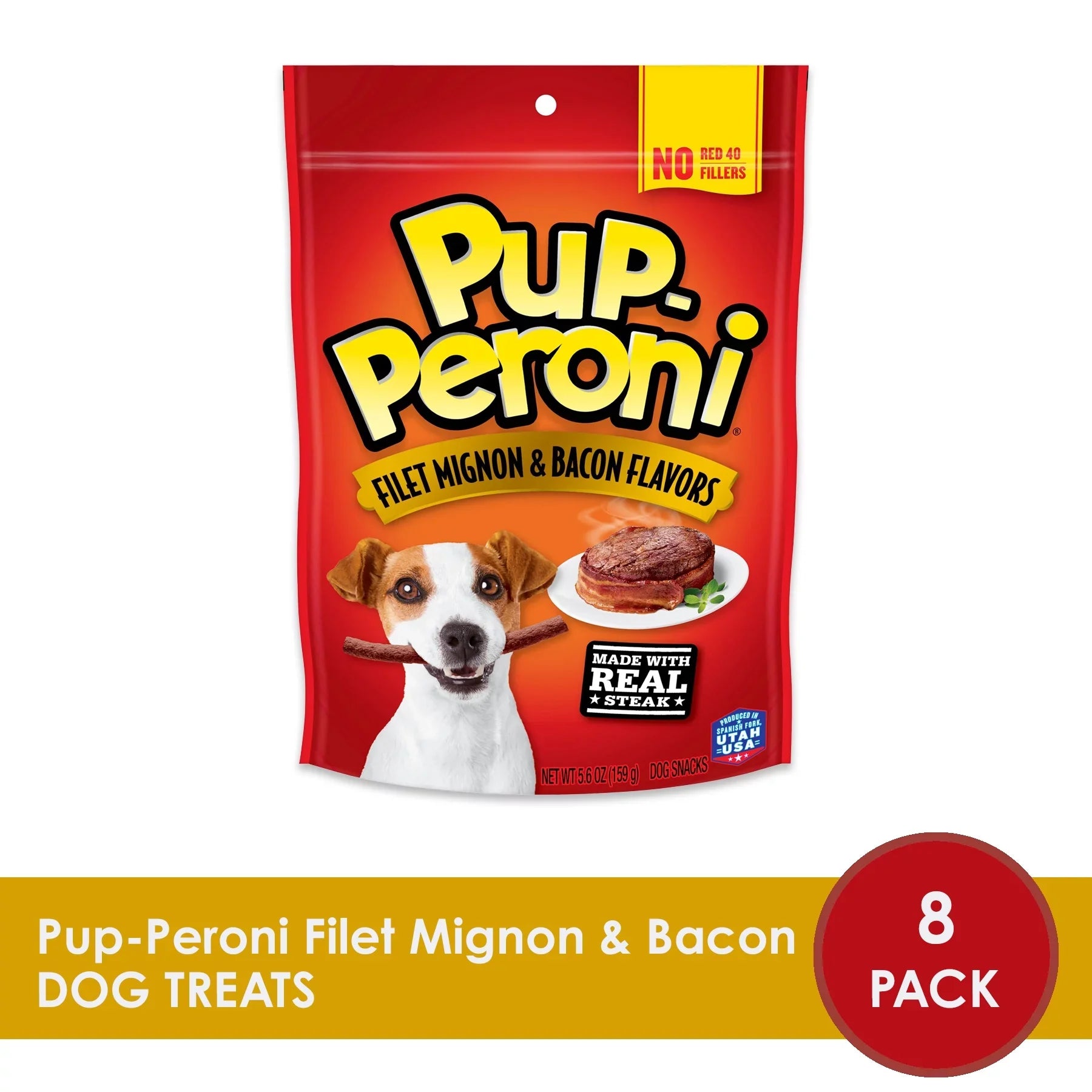 Dog Bag 8) Pup-Peroni Mignon & Treats, Flavor (Pack Filet of Bacon 5.6oz