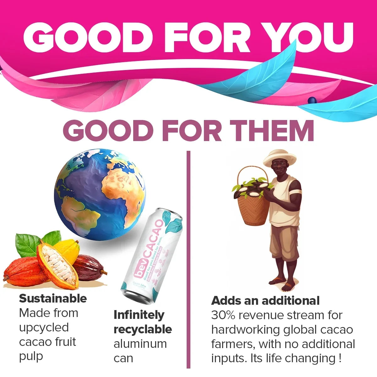 | Healthy Cacao Hydration. Cocoa Natural Energy of Improves 8.4oz Cans bevCacao Superfruit the Antioxidant Fruit | Pod. Drink| 8 Highest Juice Electrolytes | Pack Boost