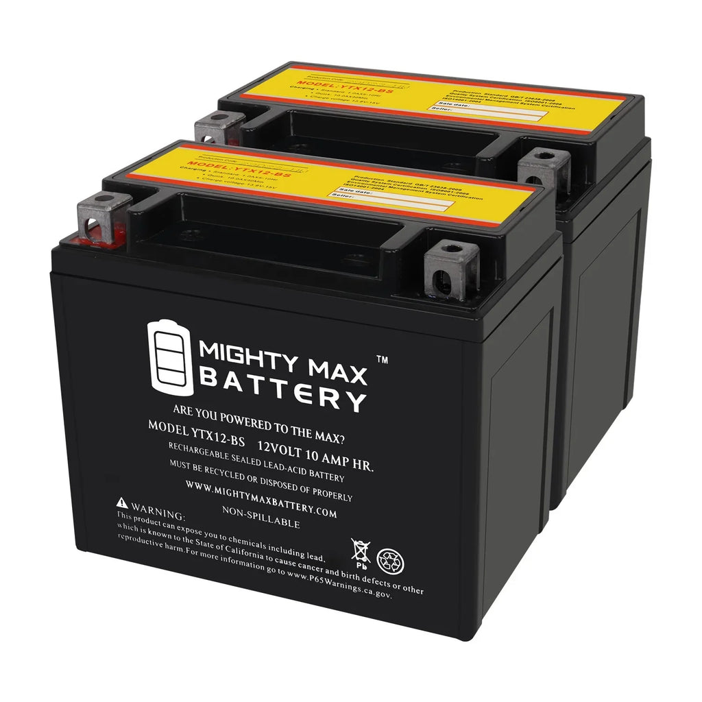 Z Battery GSX-R1000, Replacement with - 2 Pack YTX12-BS 10Ah Suzuki 01-04 compatible 12V