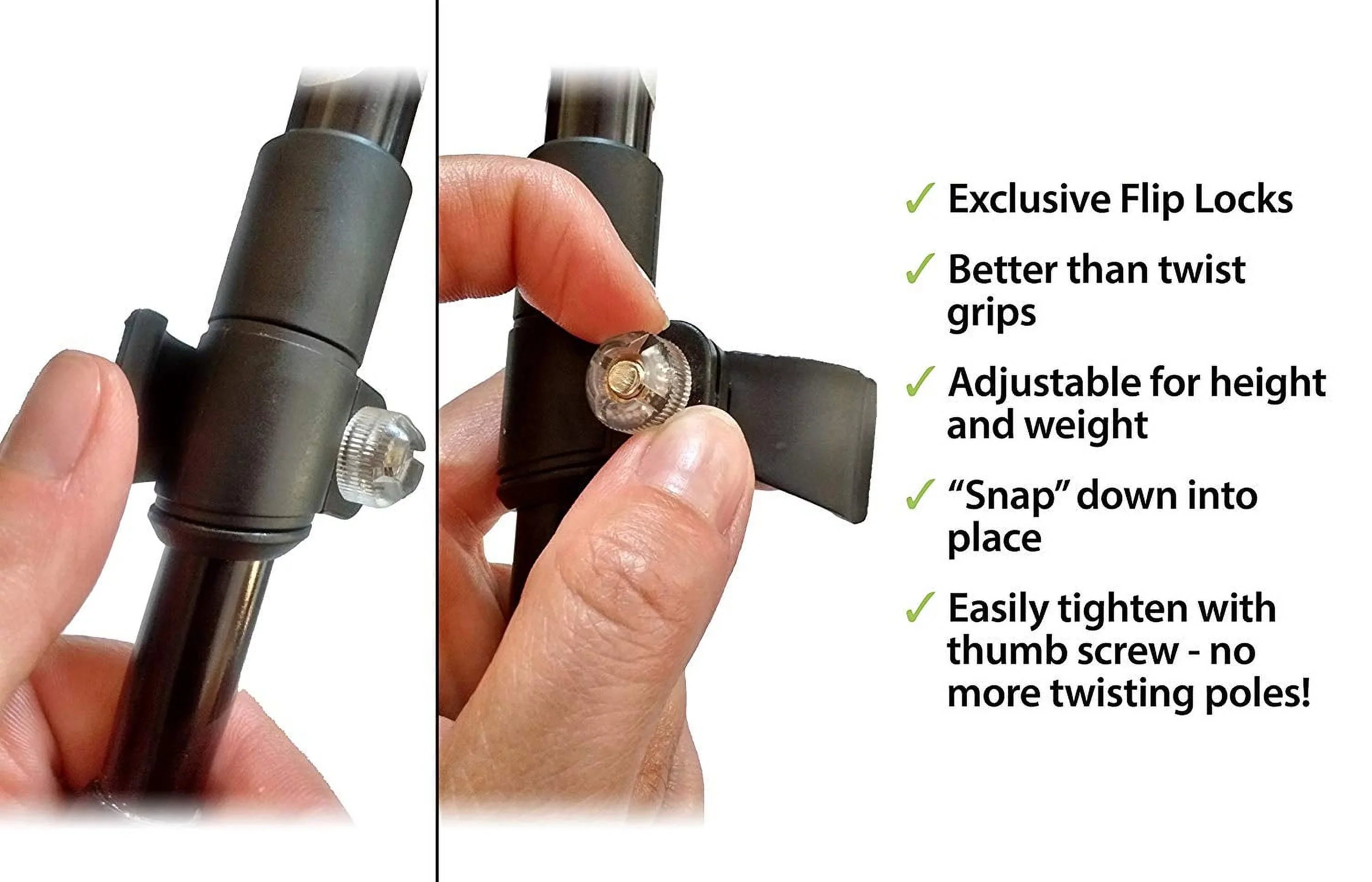 Flip Pair Hiking with Locks, & Collapsible Camera Poles Feet, York Mount, Digital Rubber Nordic and Trekking