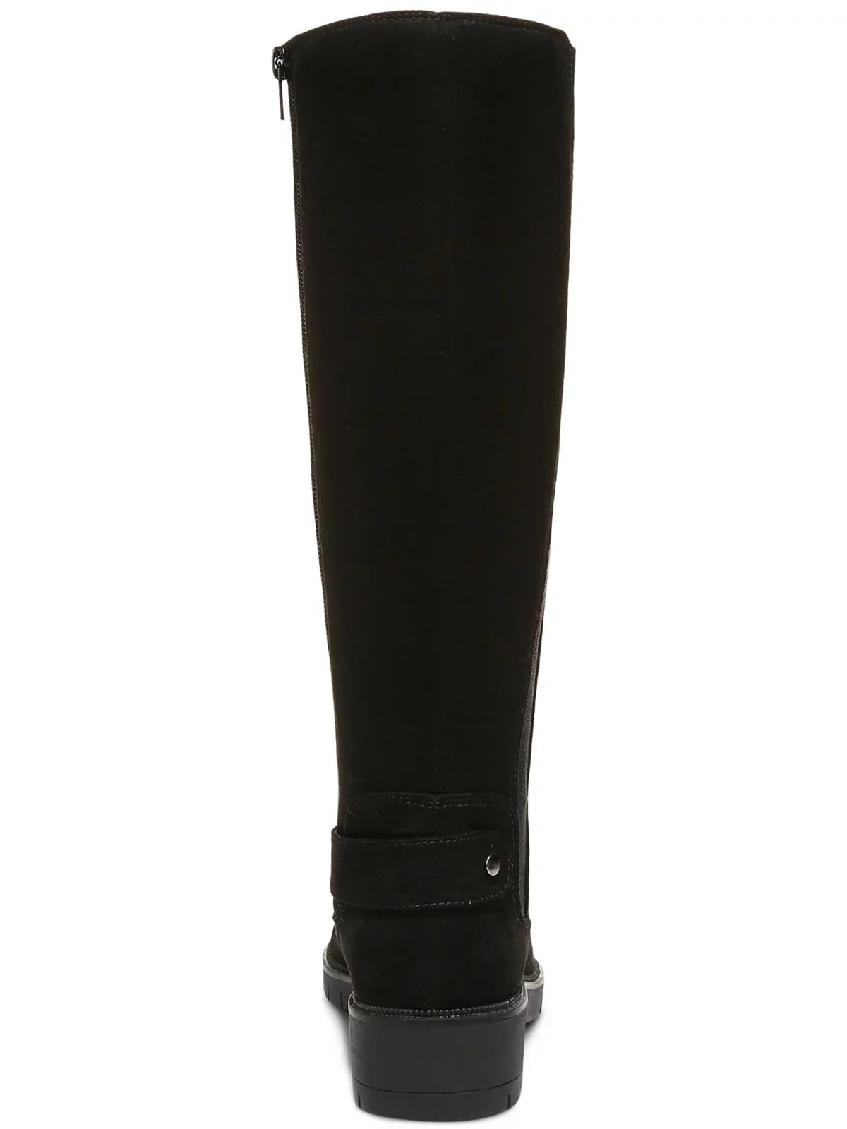 Side Goring Strap Lug Heel Shoes 6 Toe Gwynn Boots Black Zip-Up Sole Womens Round Padded M Block & STYLE Accent COMPANY