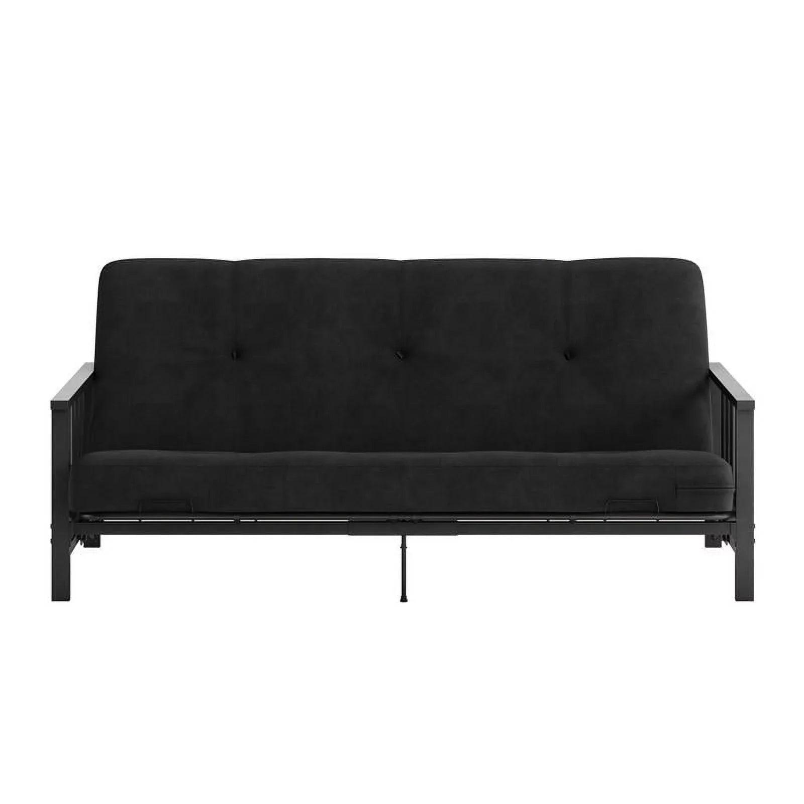 Thermobonded 6" Full Black DHP Metal Microfiber with Tallie Arm Futon Mattress