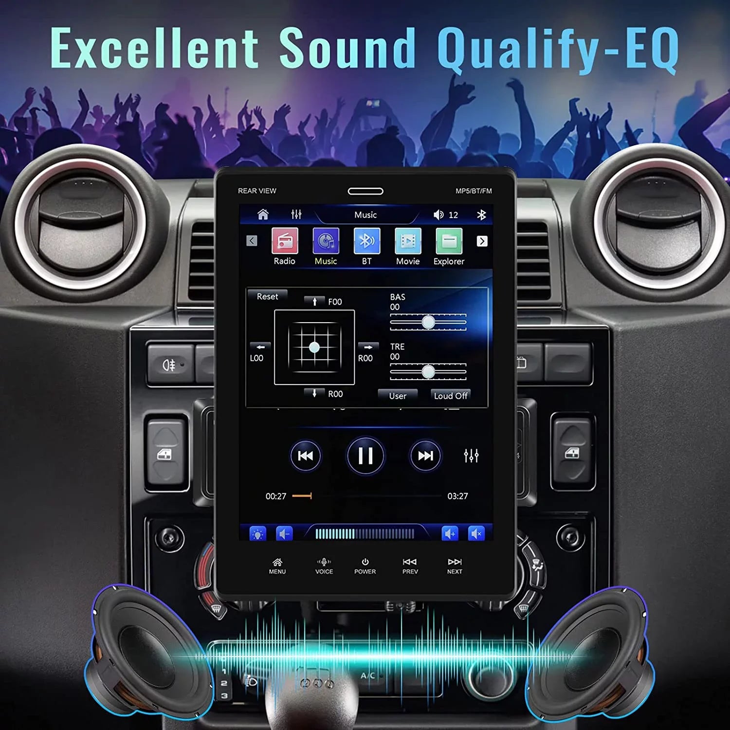 MP5 Rear Apple Carplay Car Car with USB Screen Camera Android Touch Player Din FM,with Link Car Mirror LED Auto Stereo 12 Podofo Bluetooth HD 9.5'' Radio Single