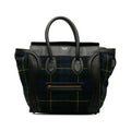 Blue Fabric Pre-Owned Bag Luggage (Good) Wool Tote Tartan Mini Celine Tote Authenticated Unisex